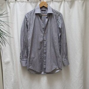 Peter Millar Blue and White Checkered Shirt